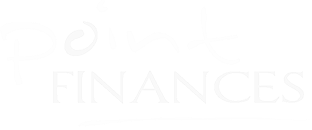Logo point finances blanc